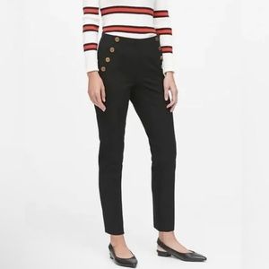 Banana Republic Sloan Skinny Ankle Sailor Pants Buttons Black Size 00 Petite